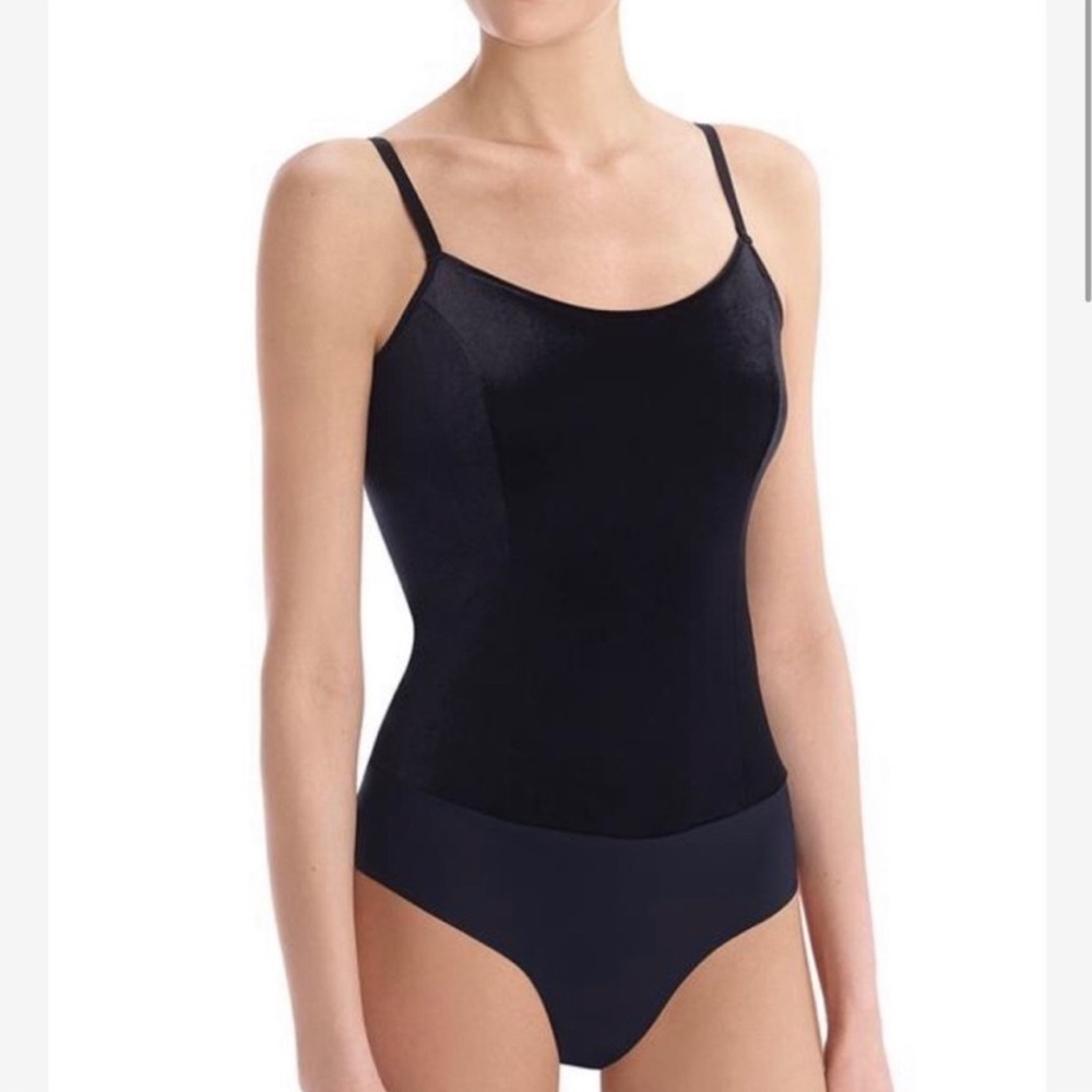 Commando | Black Spaghetti Strap Velvet Bodysuit